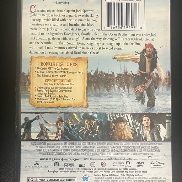 Pirates of the Caribbean DVD Trilogy: Black Pearl Deadman’s Chest, At Worlds End - Picture 8 of 11